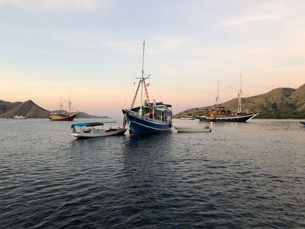 boats tie up behind you at Komodo National Park